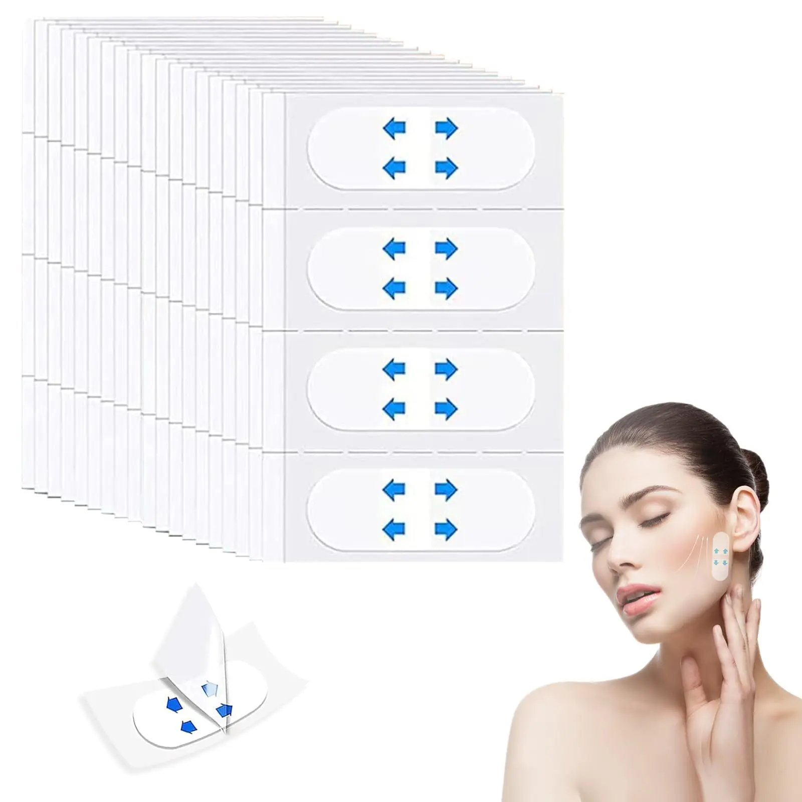 150 Invisible Face Shaping Tape, Instant Facial Slimming Patch, Waterproof Elastic Wrinkle Lift, Neck Lift Reduce Double Chin, Face Lifting Strap, Double Chin Reducer, Wrinkle Smoothing Tapes