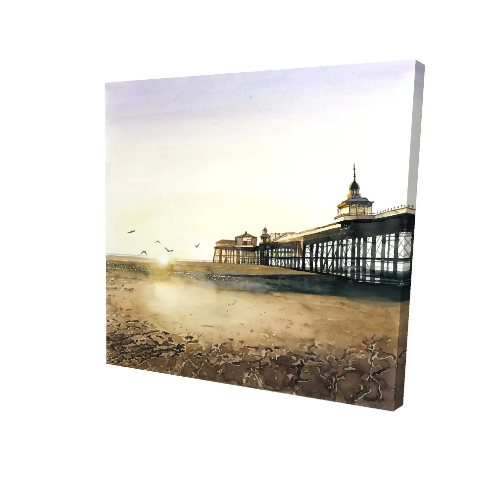 Begin Home Decor 2080-2424-CO145 24 x 24 in. Sunset at the Beach Coastal Canvas - Bathroom Home Decor