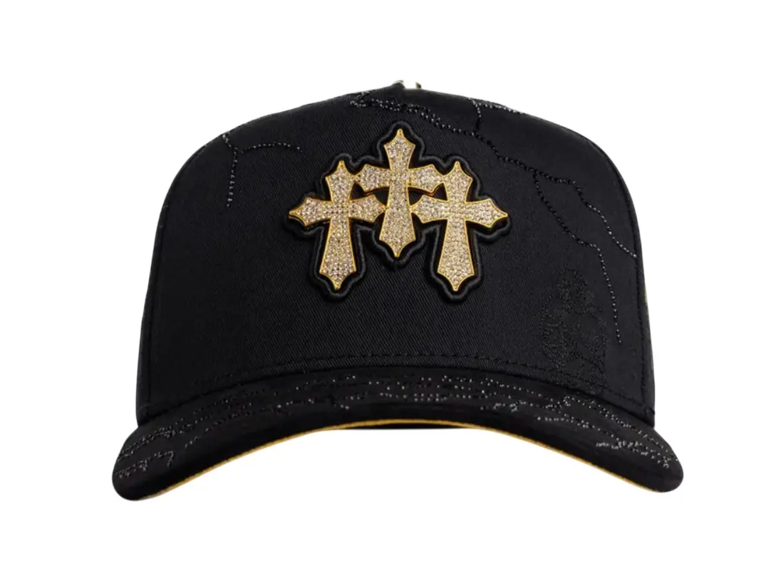 BIGG BOSS HATS 3 CRUZES GOLD MEN SNAPBACK HAT BB3CRUZRAYO BKGLD