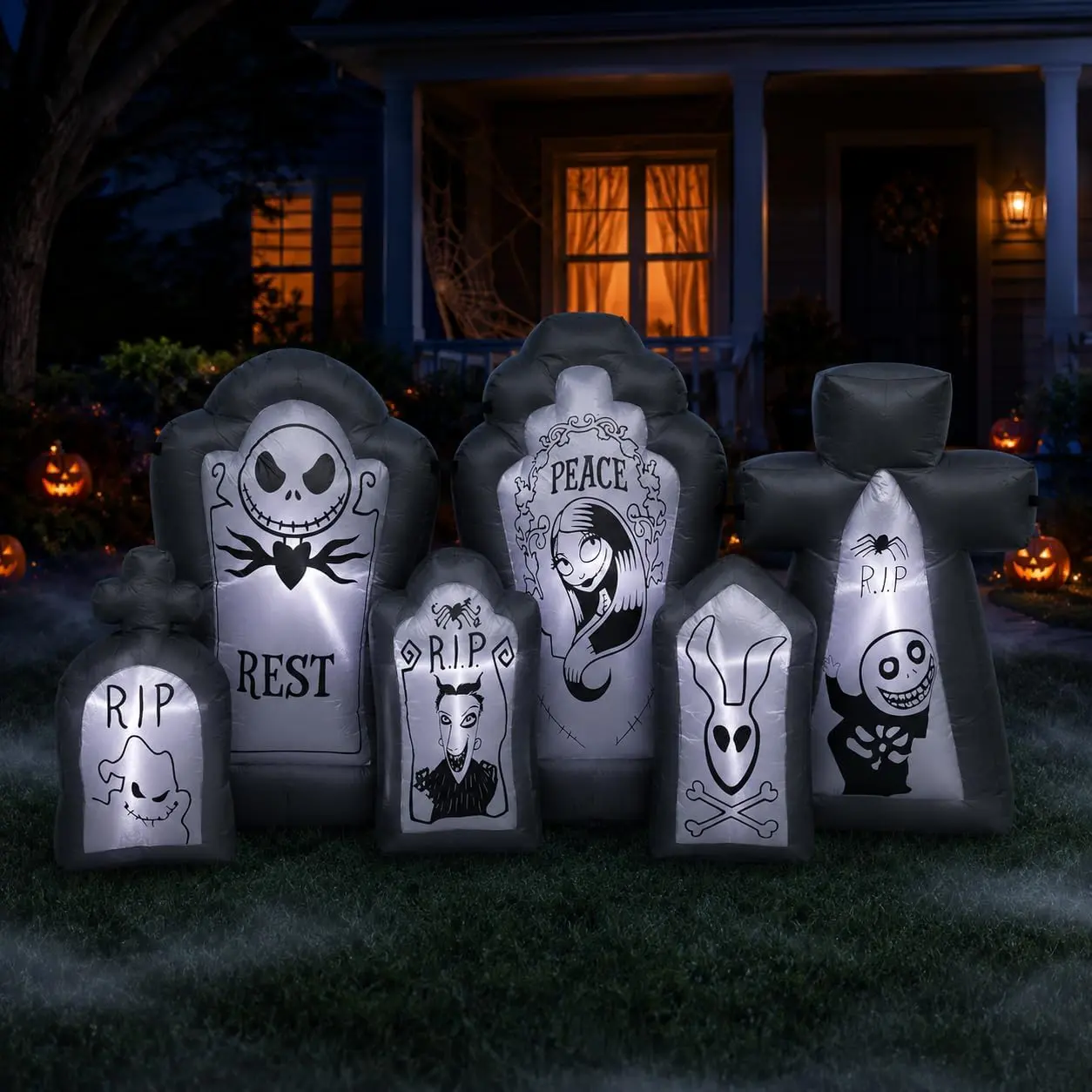 6.9FT Halloween Inflatable Tombstone Set Decorations, Halloween Decorations Outdoor Graveyard Blow Up Yard Decor with Built-in LED Lights, Inflatable Cemetery Markers for Indoor Outdoor Lawn Gardenspooky season decor, spooky yard decor, halloween yard dec