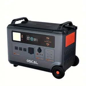 OSCAL PowerMax 3600 Portable Power Station, 3600Wh (Surge 6000W) LiFePO4 Expandable Solar Generator With 4 AC Outlets, 1.2-hour Fast Charging, 10ms UPS For Home Emergency, Outdoor Camping, Road Trips