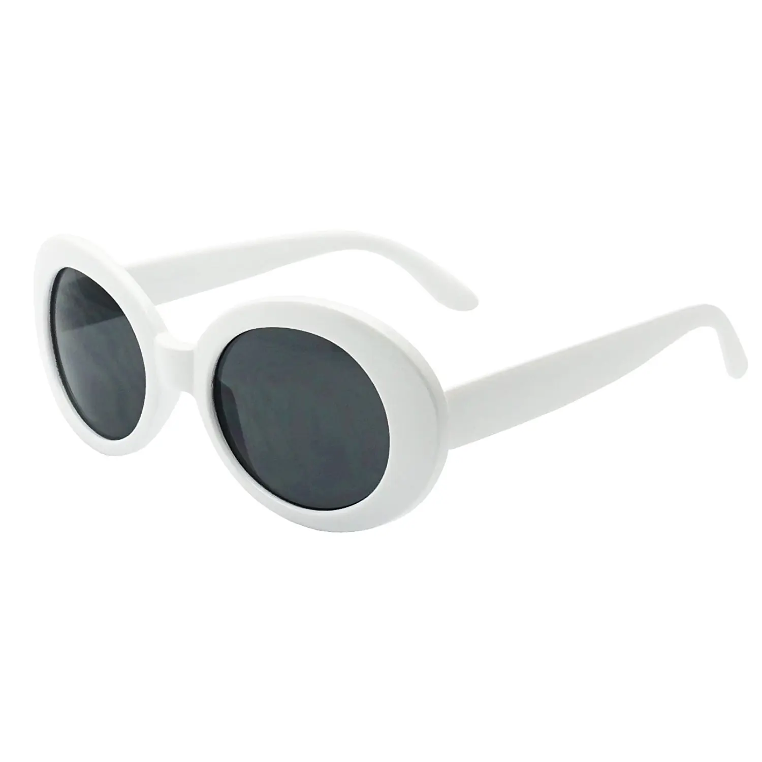 MOD Style Oval Sunglasses, Unisex Kurt Cobain Inspired Retro Eyewear with White Frames and Smoke Lenses, Kurt Cobain Sunglasses, Eyewear Fashion, Mod Look, Nirvana Sunglasses