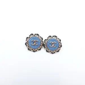 Pre-owned Chanel Blue Metal Stud Earrings T10415051