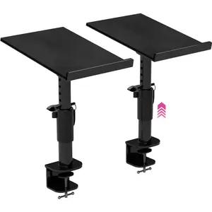 2-Piece Clamp-on Adjustable Speaker Monitor Stands with Tilt