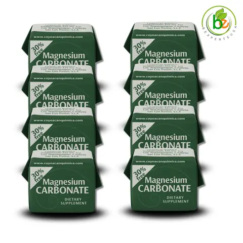 Coyocanquimica Magnesium Carbonate 8 Pack 7g Dietary Supplement 100% Natural Vegan Gluten Free Digestive Support Food Grade Powder Made in Mexico