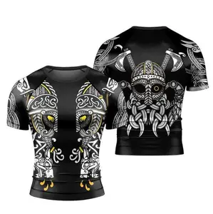 Odin's Eyes Men's Short Sleeve Rash Guard – Norse Mythology-Inspired Design, Bold Odin's Eye Graphic, Perfect for Workout, Outdoor Adventure, and Activewear, Ideal Gift for Viking & Mythology Fans