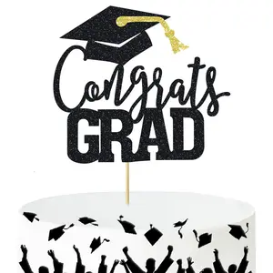 1Pc Congrats Grad Cake Topper Congrats Grad Party Cake Decorations for University College High School Celebration Graduation Party Supplies Cake Decorating Supplies