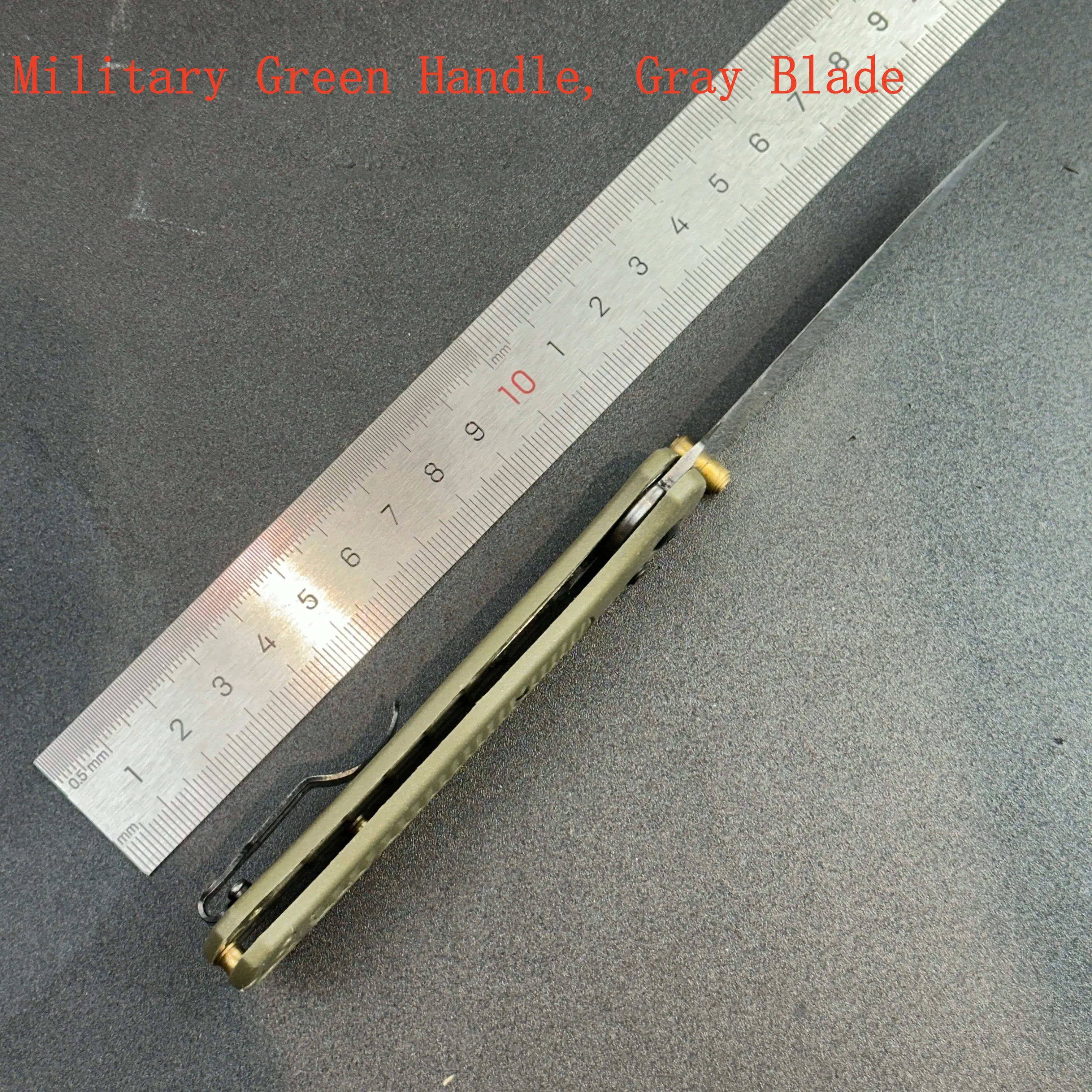 Military Green Handle, Gray Blade