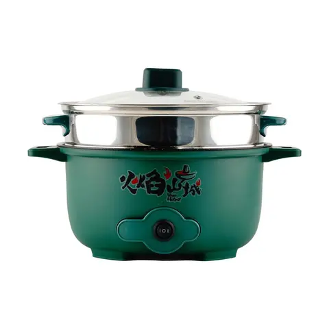 VEGAS HOT POT Mini Electric Hot Pot - 24cm/26cm Multi-Functional Stone Pot with Stainless Steel Steamer - Perfect for Home Cooking