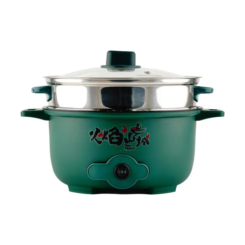 VEGAS HOT POT Mini Electric Hot Pot - 24cm/26cm Multi-Functional Stone Pot with Stainless Steel Steamer - Perfect for Home Cooking