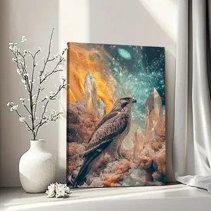 1pc Wooden Inner Frame Canvas Painting Artwork, Abstract Style Bird Poster Printing, Modern Style Canvas Printing, Framed for Direct Hanging Decoration, Bathroom, LivingRoom, Bedroom, Restaurants, Home Office Decor Photo Ornaments chrome hearts wall decor