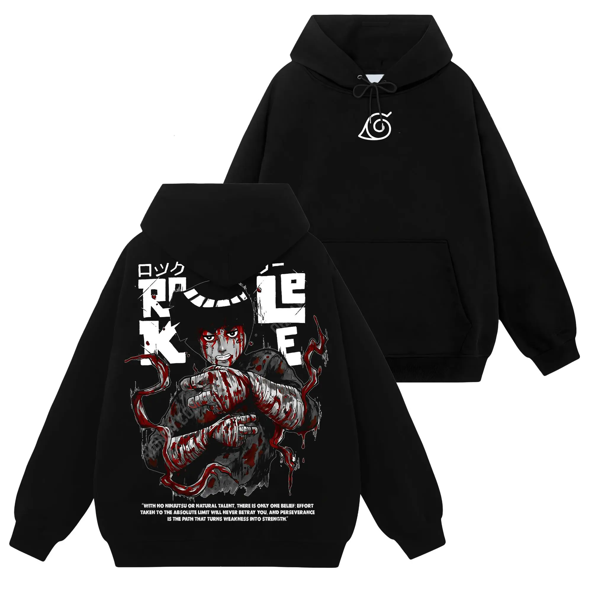 [Konoha Shop] Limited Rock Lee Sixth Gate  - Naruto Shippuden #44 Hoodie T-Shirt Sweatshirt, Retro Vintage Unisex Graphic 90s Cotton, Gift For Wibu Ninja Shinobi , Anime Manga Y2K Streetwear Fabric Womenswear
