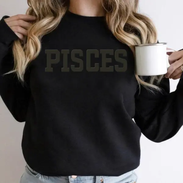 Unisex Hoodie, Sweatshirt, or Round Neck T-Shirt Top with Stylish Black-on-Black Zodiac Graphic - Casual Everyday Fashion for Menswear, Trending Clothing