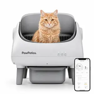 PawPetica Open-Top Self-Cleaning Cat Litter Box – Large Waste Drawer, Includes Trash Bags & Fragrance Box SummerVibes Petlovers