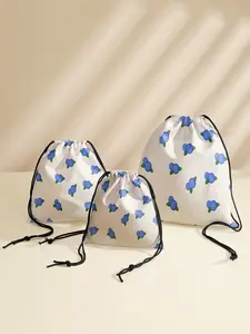 Blueberry Pattern Drawstring Bag, Multi-Purpose Storage Bag, Portable Travel Dustproof Bag, Mommy Diaper Bag, Jewelry Cosmetic Gift Bag