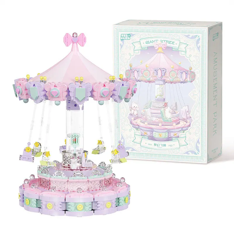 Rotating Horse Dream Chair Building Block Model Assembly Toy Gift, Living Room Desktop Decoration, Birthday Present, Bricks
