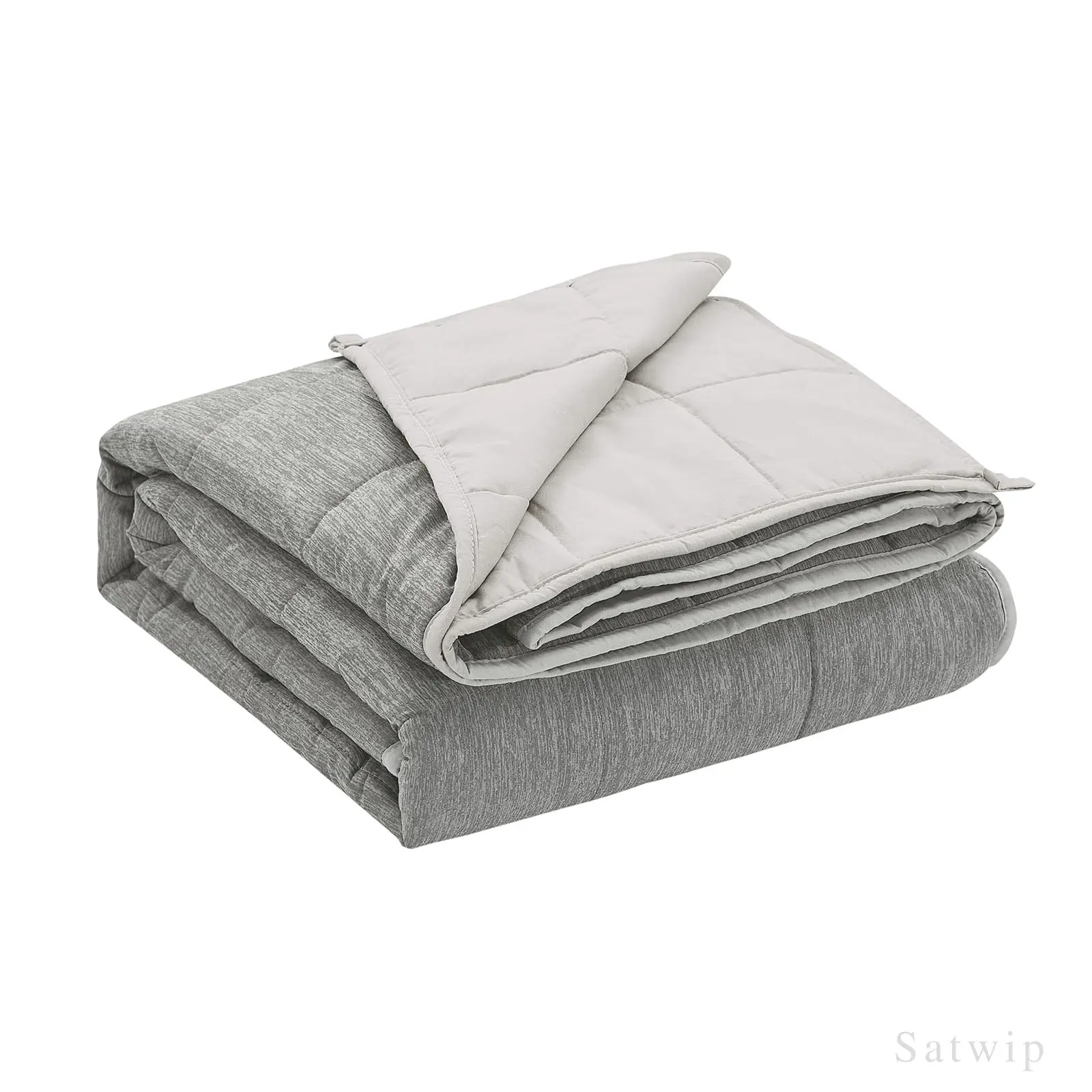 Satwip Cooling Weighted Blanket 12 Pounds Cool Moire Jersey Twin Size Bed