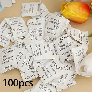 100pcs Silica Gel Desiccant, Small Pack Desiccant For Industrial Electronics, Clothes, Food, Transparent Silica Gel Desiccant, Air Dryer Desiccant For Storage, Moisture Proof Design