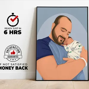 Custom gift for dad, Drawing Gift for father, Faceless Portraits for Profile Picture, Hand Drawn Faceless Portrait, Drawing from Photo