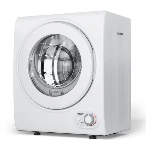 ROVSUN Portable Clothes Dryer - 850W Front Load Tumble Dryer with 1.5/1.8/2.6 cu.ft Multi-Size Stainless Steel Tub, Knob-Easy Control, See-Through Door Peek, Automatic Multi-Functional Design for Apartments, Dorm Small Spaces