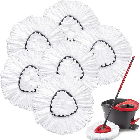(1-Tank System Only) Mop Replacement Heads for O Cedar: Mop Replace Head Easy Wring Spin - Mop Heads Replacements Easy to Clean Install and Replaceable Mop Head Machine Washable (6pack)