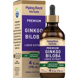 Piping Rock Ginkgo Biloba Supplements | 4 fl oz | Premium Liquid Herbal Extract | Certified Botanical | Non GMO, Gluten Free