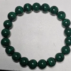 Genuine Malachite Crystal Bead Bracelet 10mm