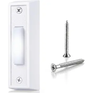 Lighted Doorbell Button Wall Mounted Doorbell Switch with LED Light Wired Door Bell Push Buttons for Garage (White Light)