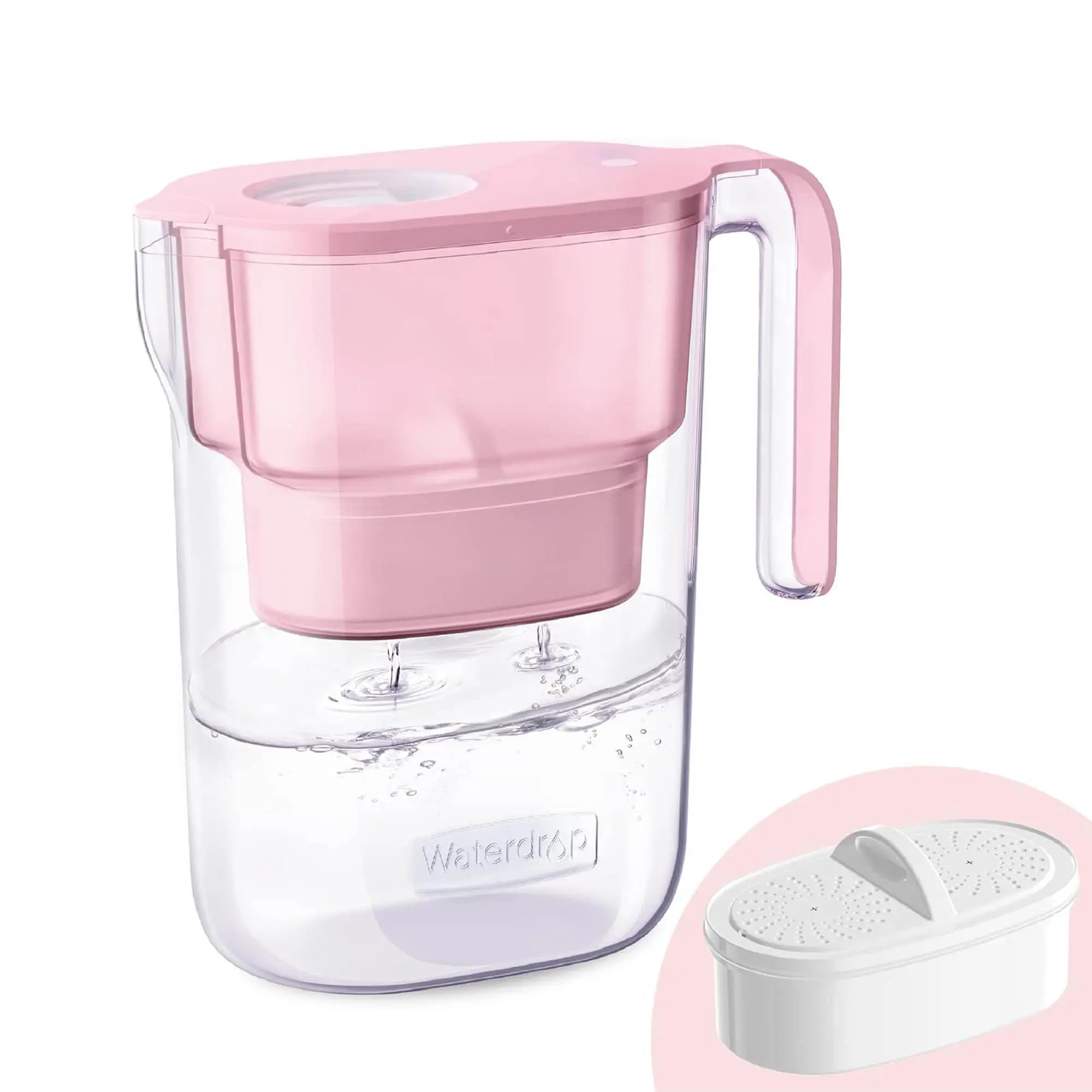 Waterdrop Elfin 7-Cup Water Filter Pitcher with 1 Filter, 5X Times Lifetime, Lasts 200 Gallons, for Fridge and Kitchen, Reduces PFOA/PFOS, Chlorine Pu