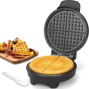 7 inches round classic waffle maker machine mini waffle maker nonstick waffle irons thin waffle maker crispy black