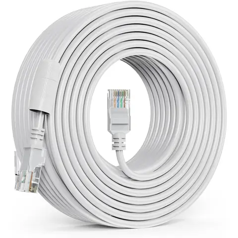 ZOSI High-Quality Cat5e Twisted Pair Ethernet Cable with RJ45 Connectors, Compatible for PoE Security Systems, 150ft Long Run, 100ft(30m)/60ft(18m) Lengths, Works with PoE Switches