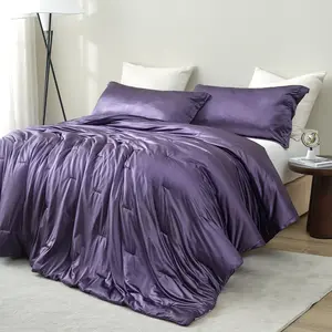 Satin Summer - Coma Inducer Oversized Comforter Set - Purple Plumeria