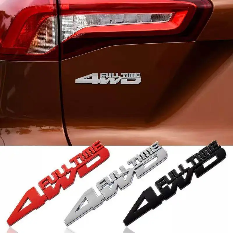 Durable 3D 4x4 Metal Emblem - Full-Time AWD Badge for Toyota Tacoma, Tundra, RAV4 - Off-Road Car Exterior Rear Mud Flap Decal, 3D Emblem, All-Wheel Drive