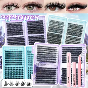 Large Capacity False Eyelash Set, Makeup, Mixed D Curl, DIY Fake Lashes, Includes Glue, Tweezers, Remover, Perfect for Daily Use, Parties, Travel