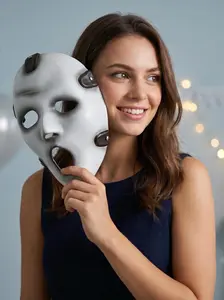 Halloween Horror Scream Mask, Full Face Scary Killer Mask for Cosplay, Masquerade, Party Decoration Handmade Resin Cosplay Mask for Halloween & Venice Carnival - Art Craft Costume Prop