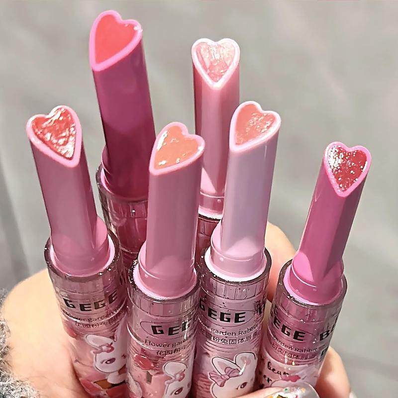 3 Pcs Colors Jelly Lipstick Gift Set, Tinted Heart Shape Lip Stain Lip Gloss, Mirror Hydrating Jelly Love Lipstick, Moisturizing Tinted Lip Balm, Vivid Color Glossy Lip Makeup for Girls (A)