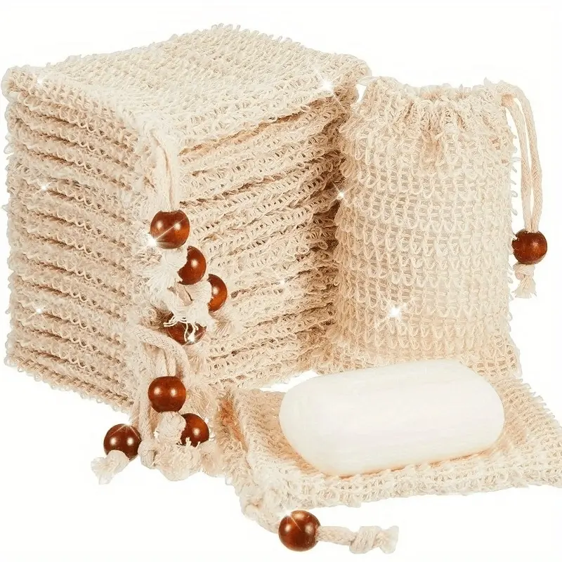 5-Piece Soap Bags Set, Foaming Net Exfoliating Mesh Bags for Soap, Bath & Shower Gel, Bath Accessories, Exfoliating Net Sponge, Exfoliating Net Loofah, Creates Rich Lather, Ideal for Home Organization, Perfect Christmas Gift