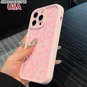 Fashion Leopard-pattern Phone Case, Shockproof Phone Protective Cover, Phone Accessory Compatible with iPhone 11 12 13 14 15 Pro Max