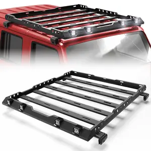 Roof Rack for 2019-2024 Jeep Wrangler JL Rooftop Cargo Carrier with Side LED Lights