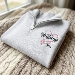 Personalized Nurse Quarter Zip Sweatshirt | Custom Nursing Pullover | RN LPN CNA Gift | Graduation Gift for Nurse