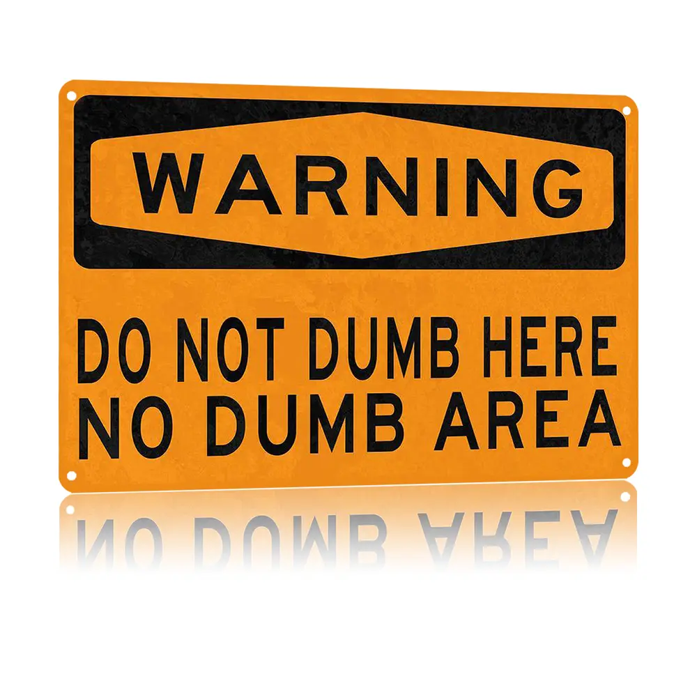 "DO NOT DUMP HERE" Rectangle Aluminium Metal Warning Sign, 8x12 in - Durable Decorative Plaque for Home Business Decor, Room Decor (Home Supplies), Garage Area