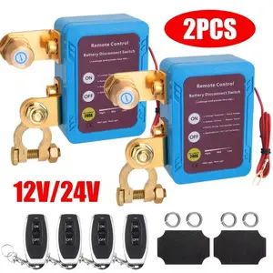 2PCS 12V 240A Remote Battery Disconnect Switch Kill Switch Automatic Power Shut Off for Car Truck Boat