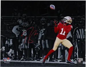Brandon Aiyuk San Francisco 49ers Autographed 11" x 14" Catching Spotlight Photograph - Fanatics Authentic Certified