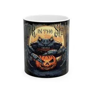 Cancer Zodiac Sign Halloween-Themed Ceramic Mug - Spooky Crab Design, Perfect for Fall Home Decor, Gifting, and Halloween Celebrations