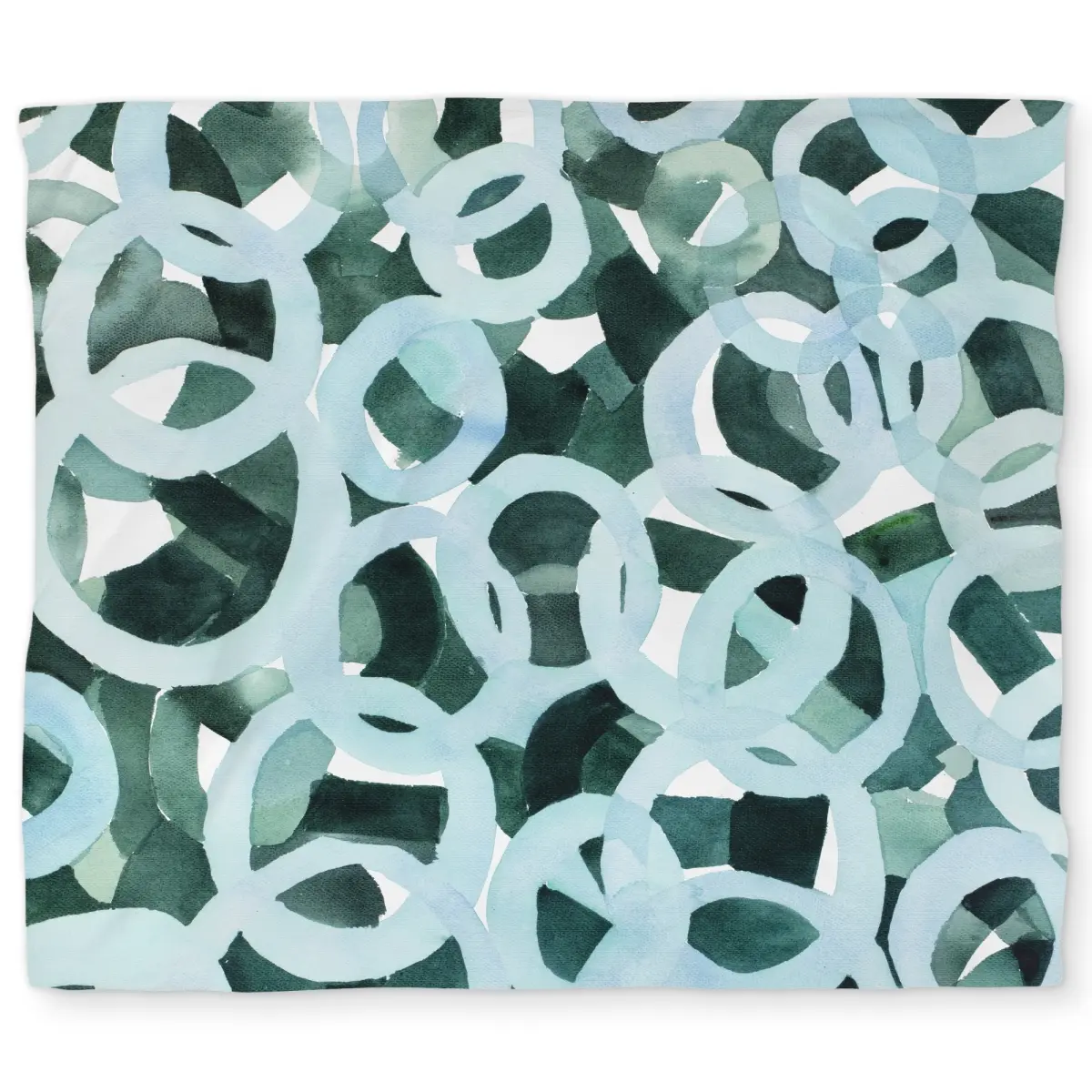 Begin Home Decor C1DCKSW0N2FD1P Abstract Circles Turquoise King Size Duvet Cover - Stylish Home Decor