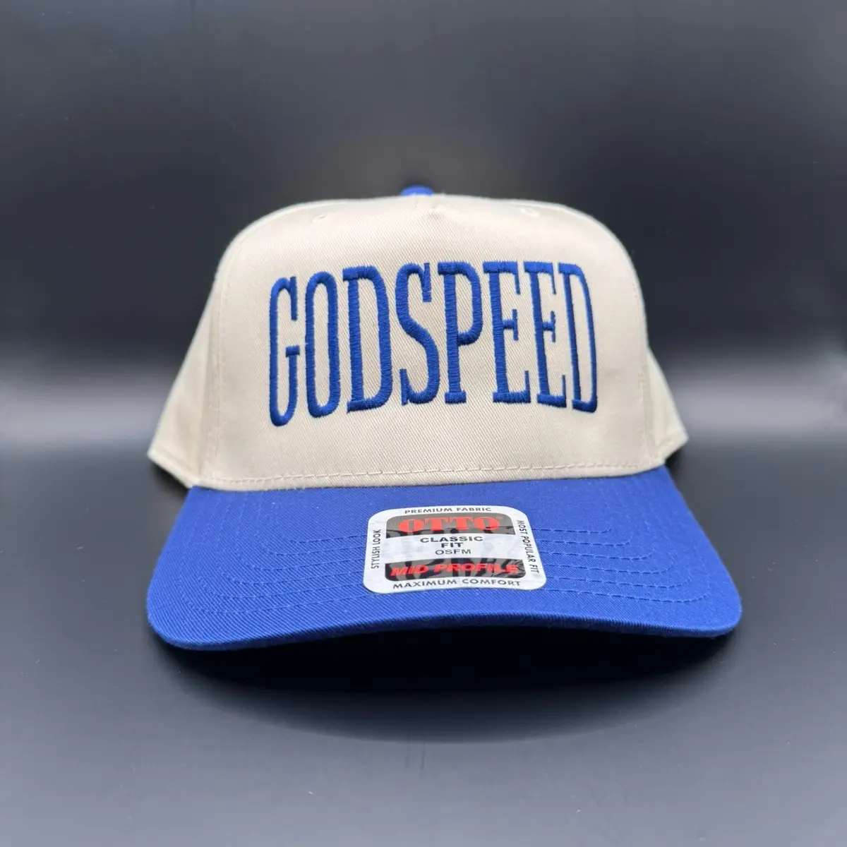 GODSPEED Premium Classic Beige/Blue Trucker Color Combination Baseball Cap GODSPEED Premium Classic Beige/Blue Trucker Color Combination Baseball Cap