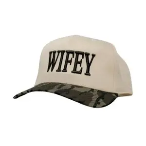 Wifey Embroidered Trucker Hat – Adjustable Unisex Fit with Camo Back, Premium Quality68