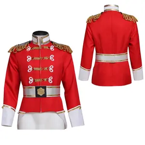 Men Christmas Toy Soldier Costume Adult Red Marching Band Jacket
