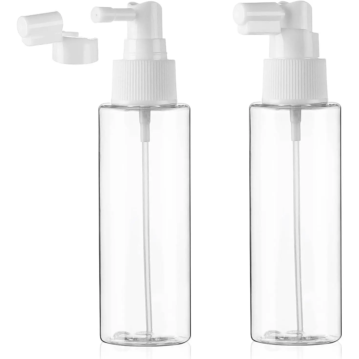 2 Pack Travel Spray Bottle 3.4oz 100ml TSA Approved Travel Size Spray Bottle Leak Proof Small Spray Bottles Long Mouth Spray Bottle for Hair Mouthwash Toners Rose Water