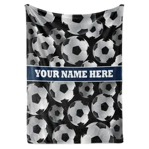 Personalized Soccer Blanket foror Adults |   Custom Name and Number Throw for Boy and Girl Athletes |   High School and College Sports